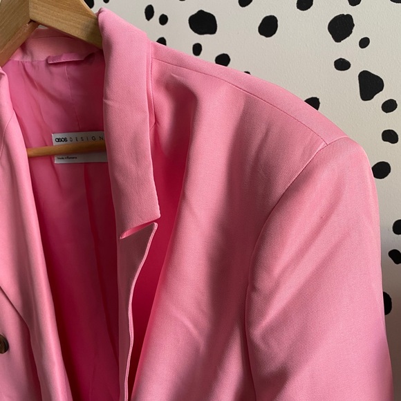 ASOS Design Mom Suit Blazer in Pop Pink - Picture 8 of 8